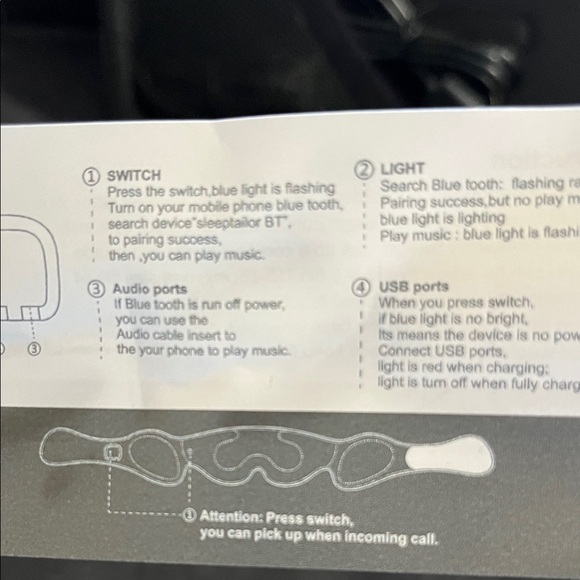 Wireless Speaker Dark Blue Eye Mask - Picture 5 of 5